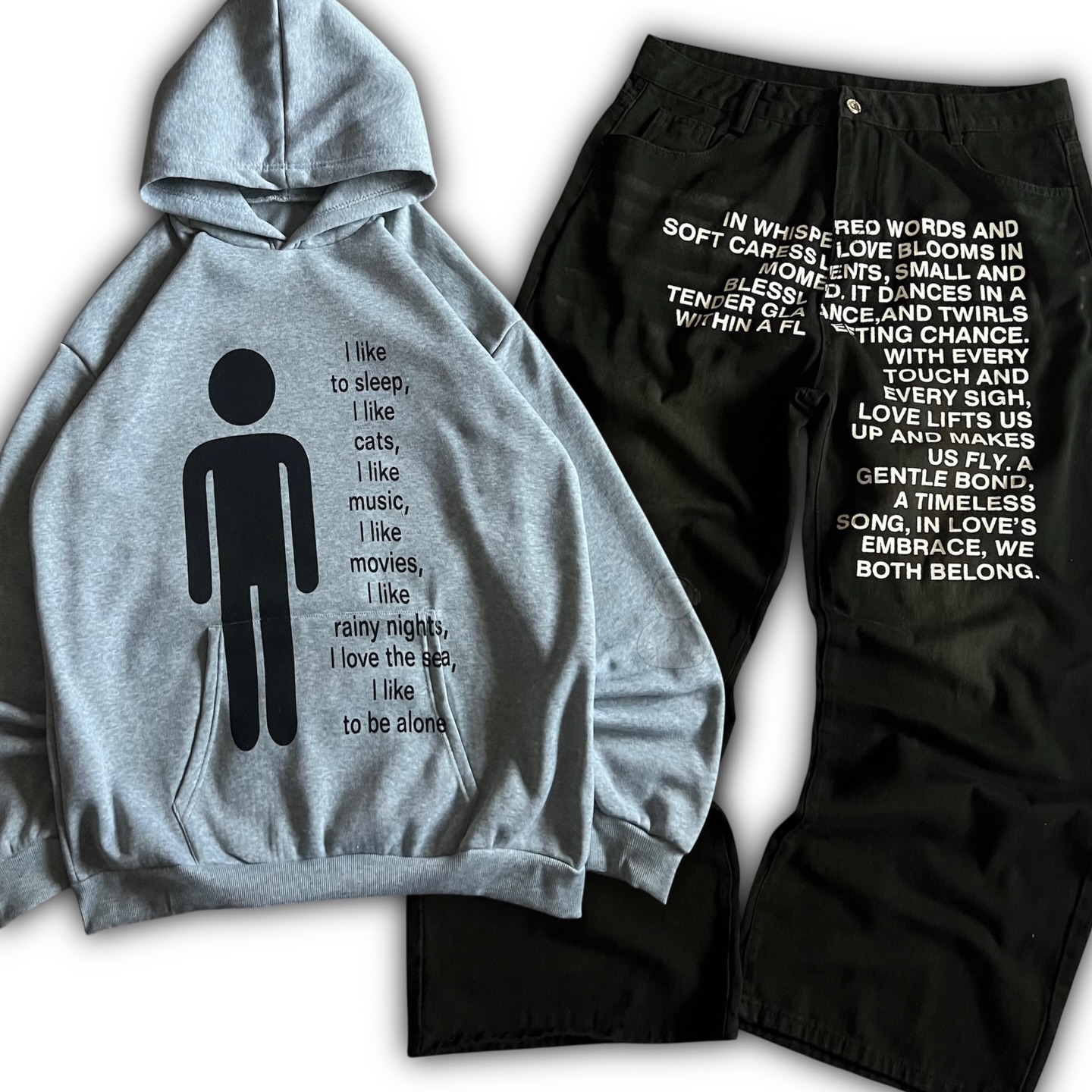 Embroidery Fashion - Jeans con Motivi Letterari Stile Americano