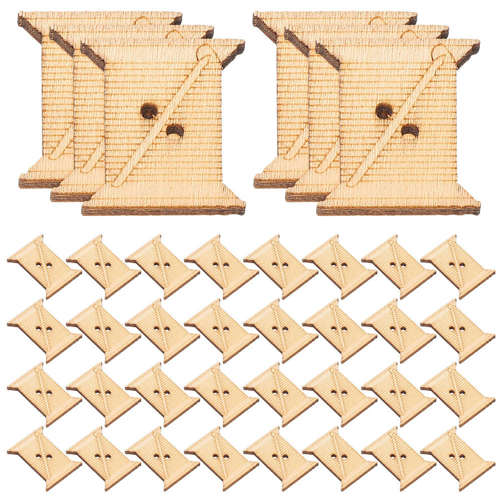 Embroidery Thread - 100 Pezzi Bobine in Legno per