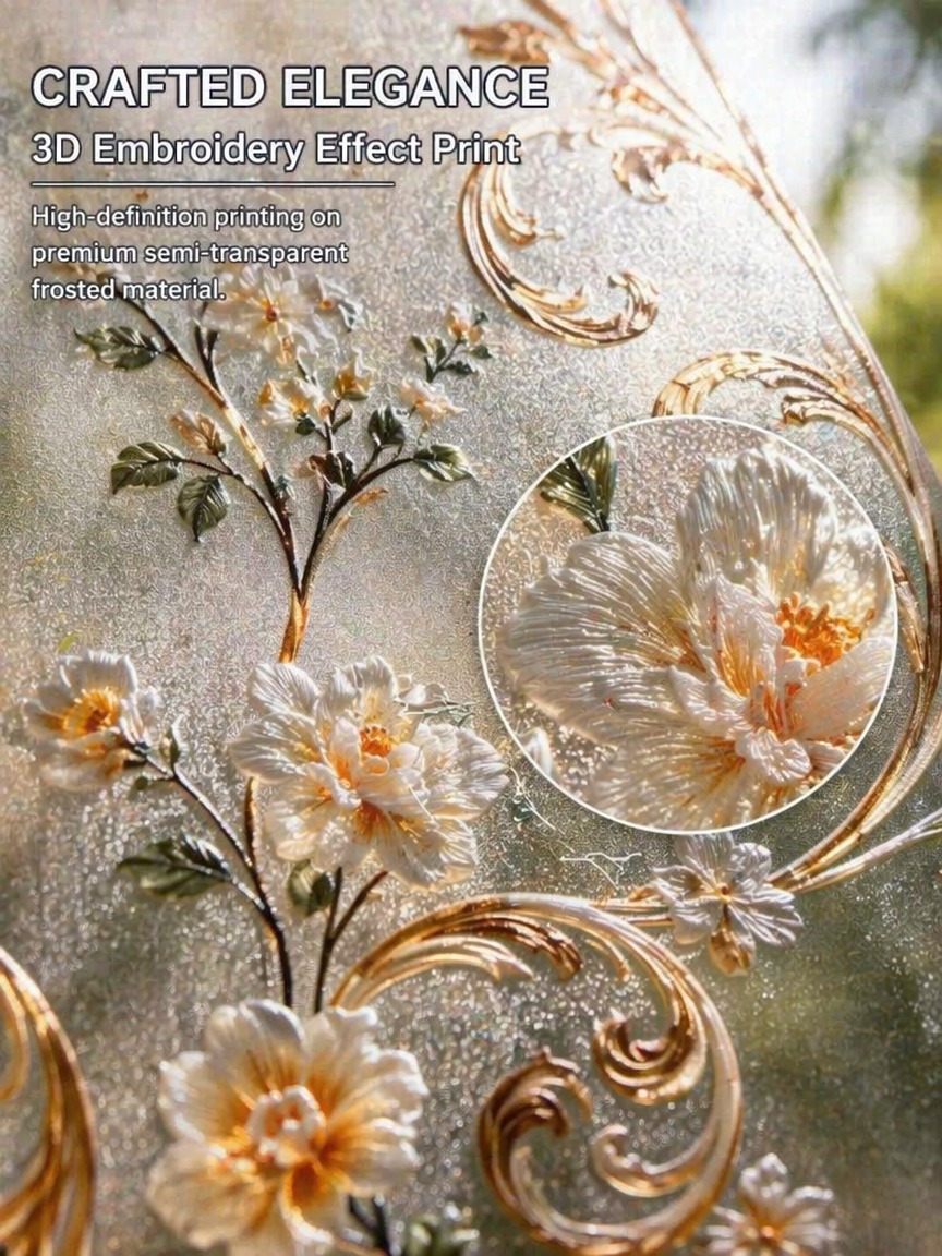 Embroidery Removal - Pellicola per Finestre con Motivo Ricamato,