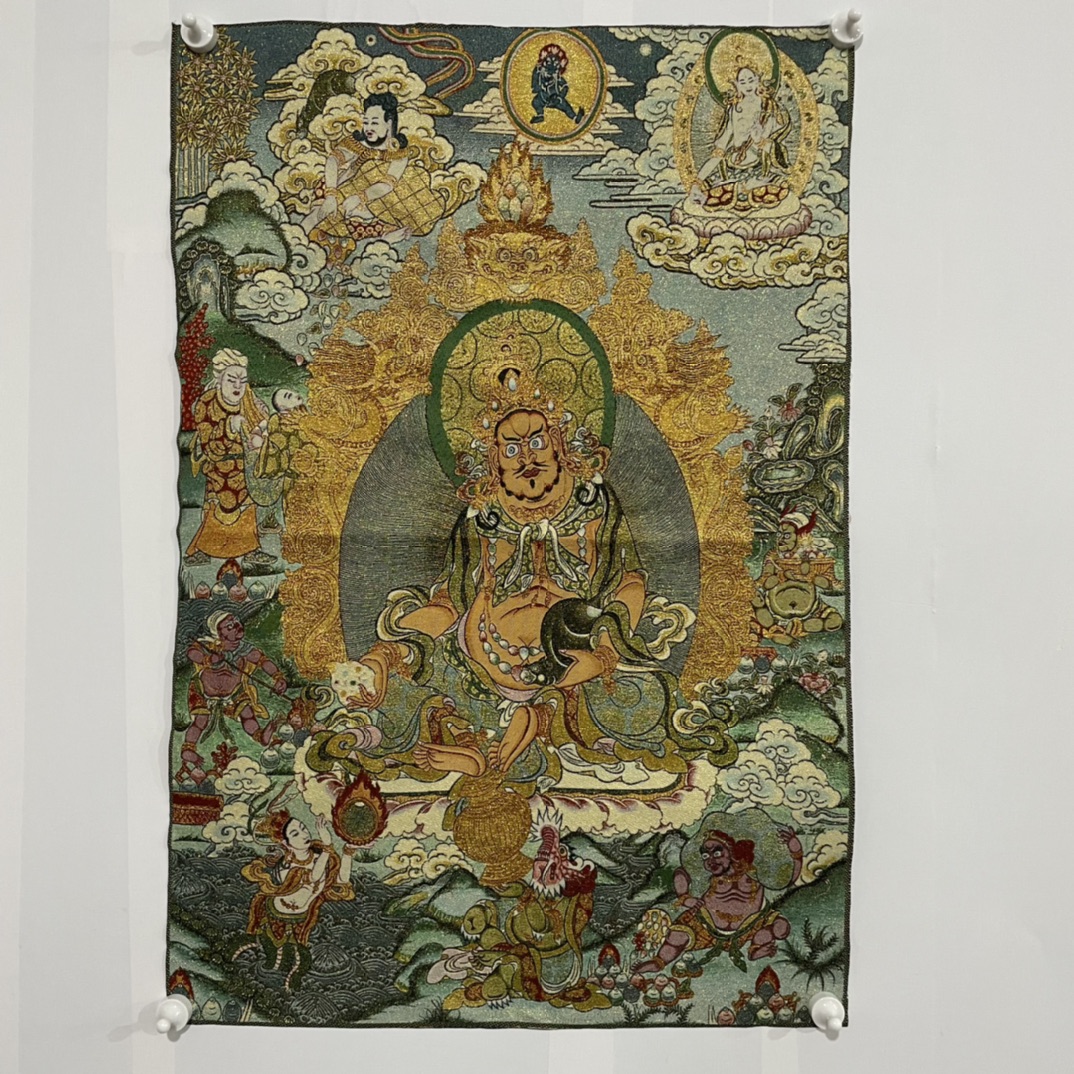 Embroidery Yellow - 35' Tappeto Thangka da appendere in