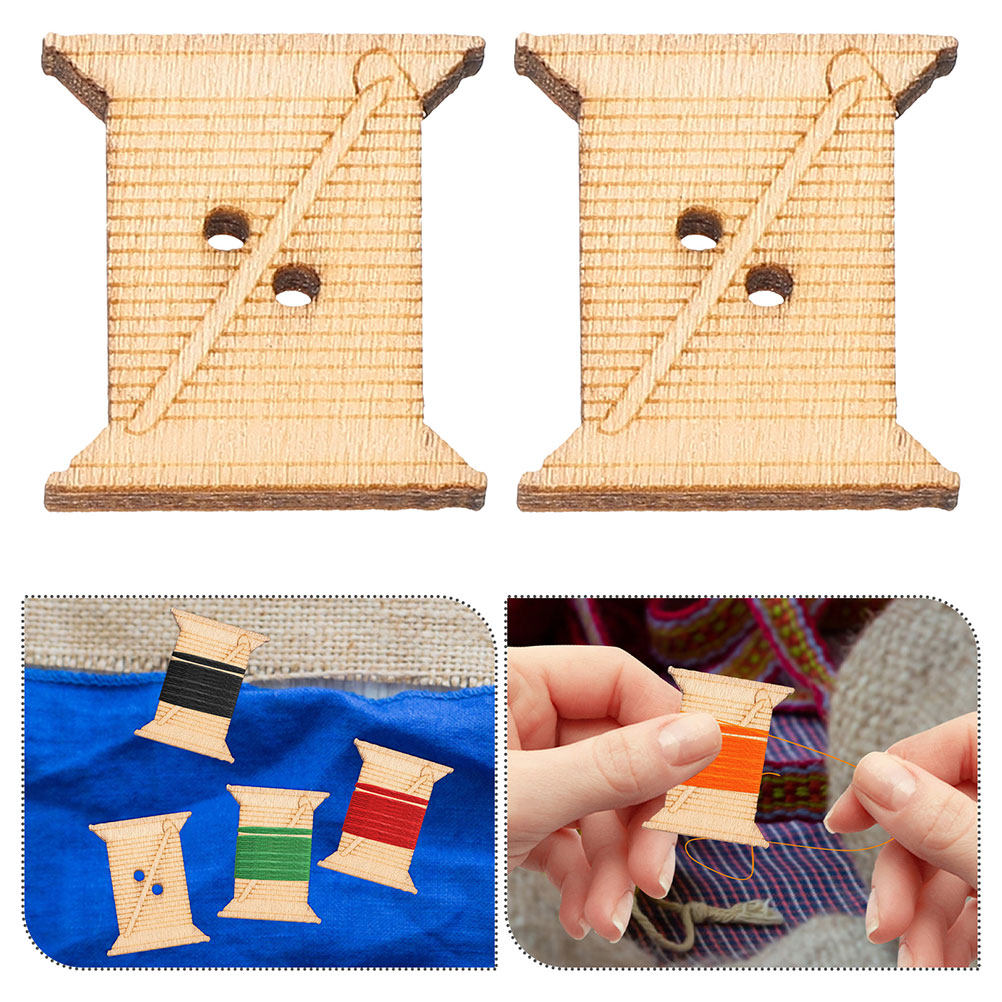 Embroidery Thread - 100 Pezzi Bobine in Legno per
