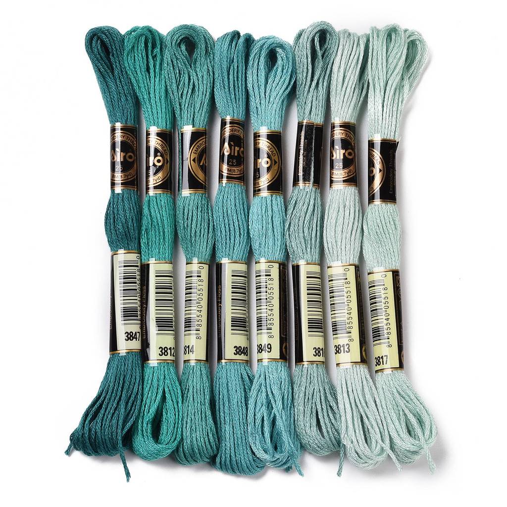 Embroidery Thread - 1 Set di 8 Gomitoli di