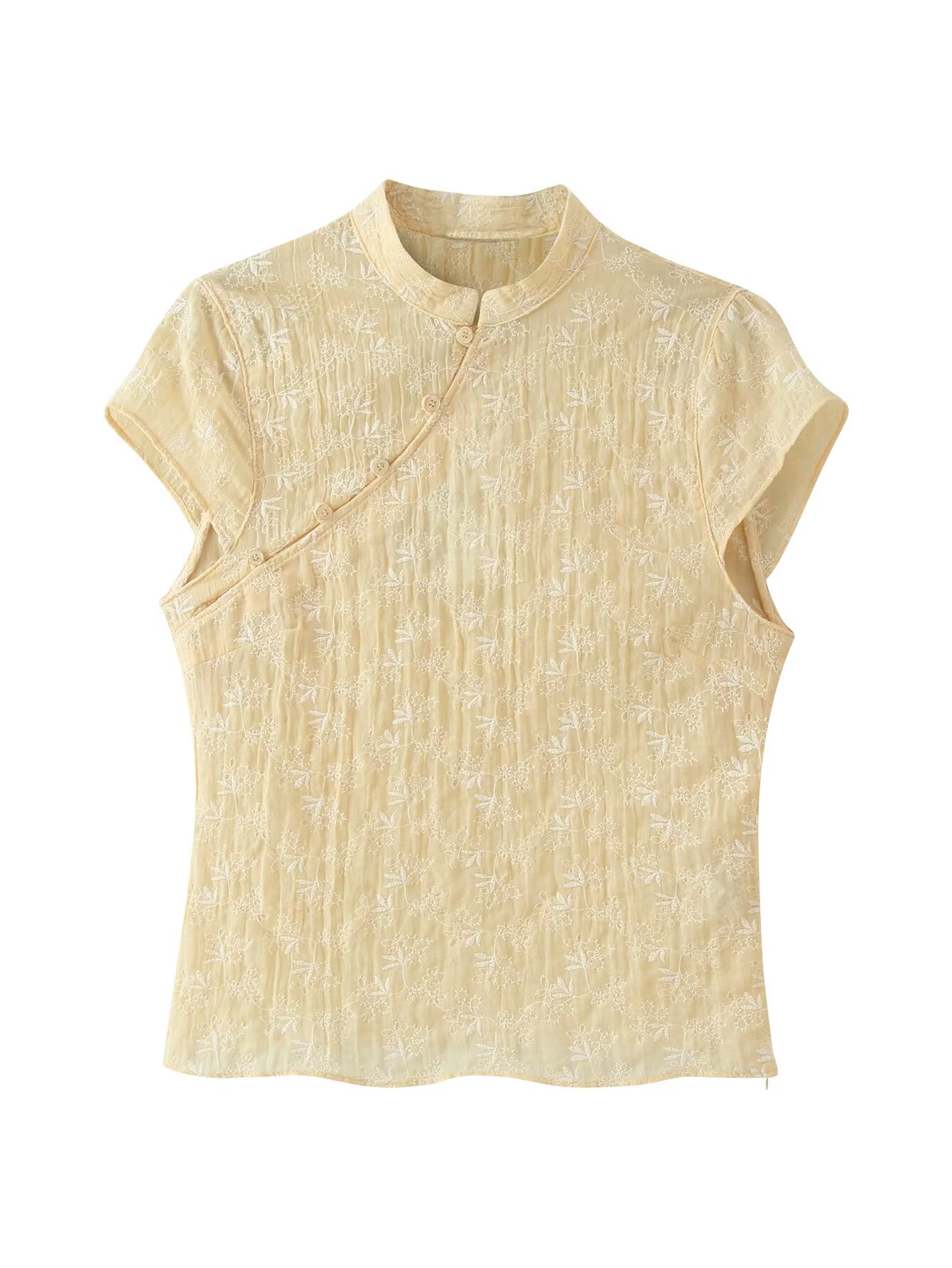 Camicetta Qipao da donna con r - Embroidery Yellow recensione e prezzo